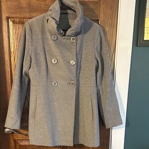 Elegant Women's Double-Breasted Pea Coat